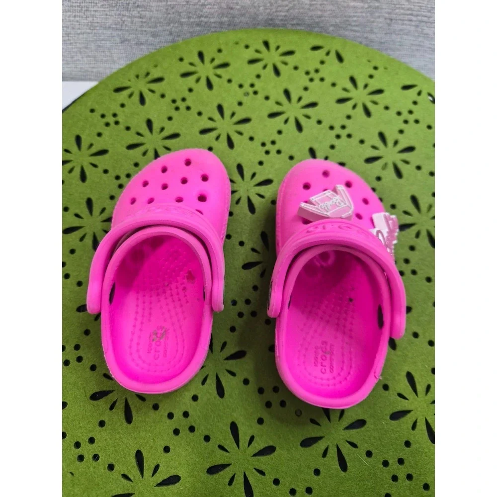 Crocs Barbie Classic Clog Girls 5 Sandal Electric Pink Comfort Slip On Slingback